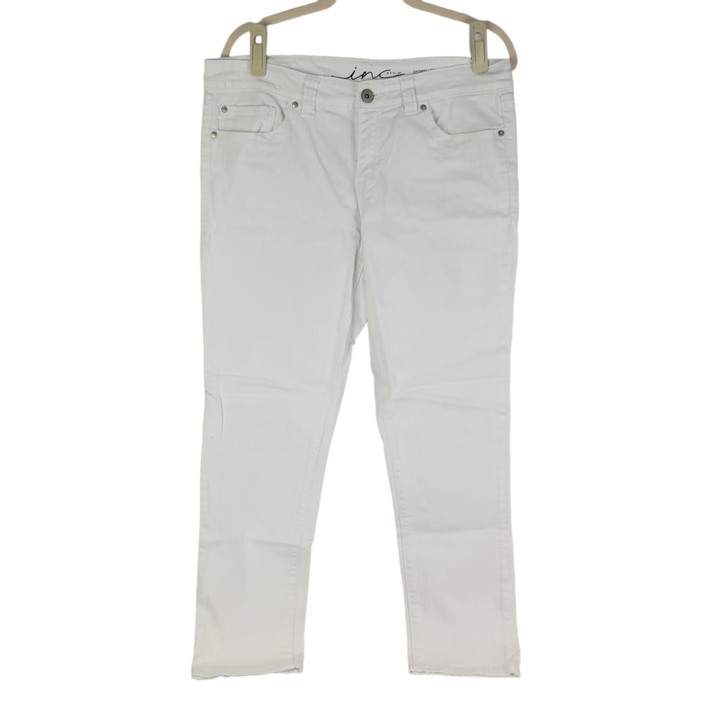 INC International Concepts Pants Skinny Leg Regular Fit White Womens size 12